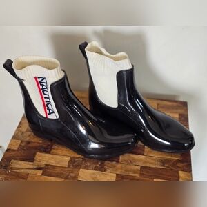 NAUTICA graphic rubber boots with Nautica Sock Label Size 8